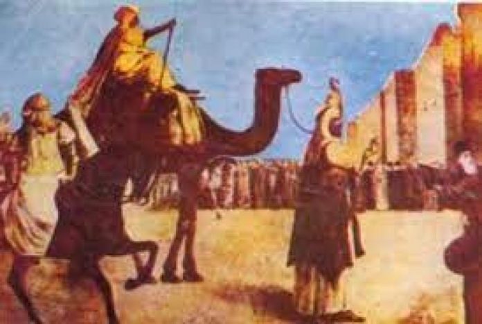 umar-bin-khattab-menuntun-unta-yang-ditunggangi-pemantunya-saat_210520194818-755
