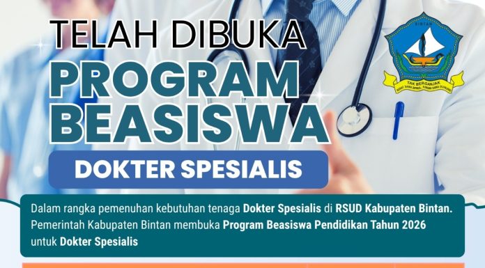Optimalisasi Layanan Tenaga Medis, Bintan Buka Beasiswa Dokter Spesialis