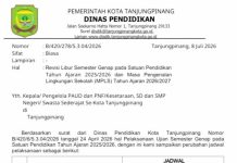 Libur Sekolah di Tanjungpinang Diperpanjang, Siswa Kembali Belajar 20 Juli