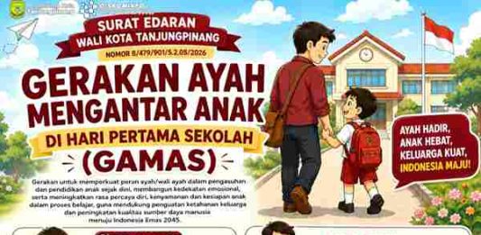 Wali Kota Tanjungpinang Terbitkan Edaran GAMAS, Ayah ASN Diberi Kelonggaran Antar Anak di Hari Pertama Sekolah
