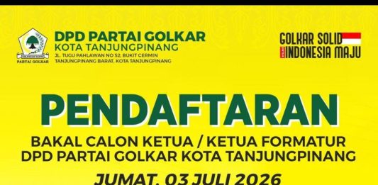 DPD Partai Golkar Kota Tanjungpinang Buka Pendaftaran Calon Ketua Periode 2025 – 2030
