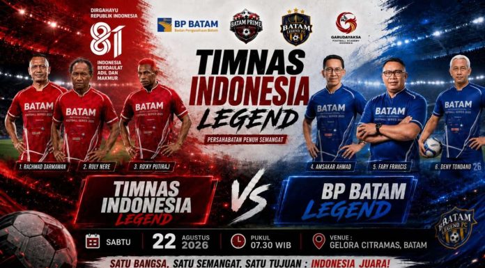 Timnas Indonesia Legend Turun ke Batam, Nyalakan Mimpi dari Grassroots Menuju Panggung Internasional